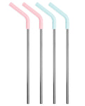 Stainless Steel Reusable Straws with Silicone Tips